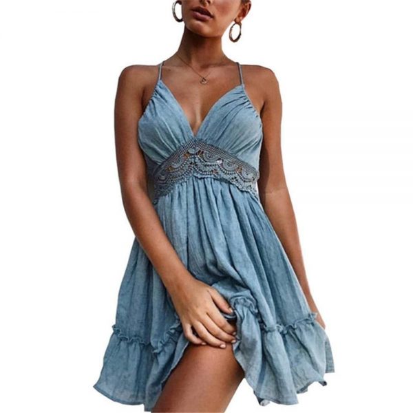 The Best Boho Vrouwen Jurken Spaghetti Strap Backless Elegante Beach Zonnejurk Online - Source Silk