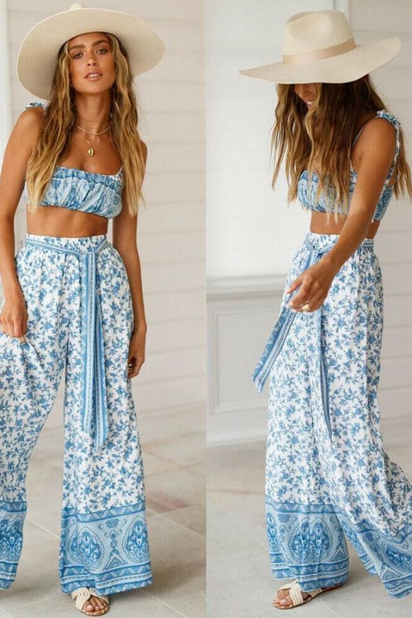 The Best Boho Women Baggy Harem Pants Hippie Wide Leg Gypsy Palazzo High Waist Loose Wide Leg Trousers Flared Bell Bottoms Online - Takalr