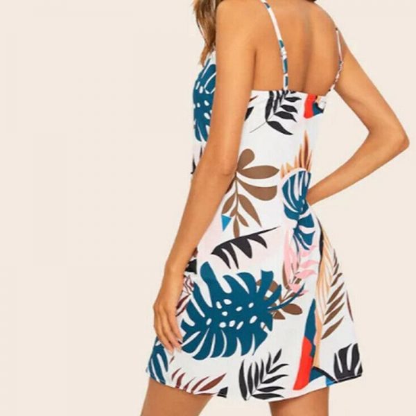 The Best Boho Women Summer Beach Sleeveless V-Neck Dress Fashion Ladies Casual Holiday Dress Floral Printed Sundress New Online - Takalr