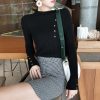 The Best Button Turtleneck Sweater Women Spring Autumn Knitted Pullover Sweater Online - Takalr