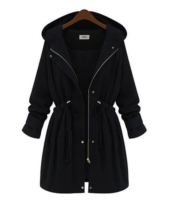 Slim Waist Hooded Coat Casual Outwear - Takalr