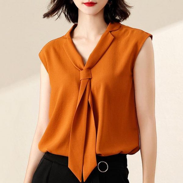 Elegant Women blouse Ribbon Office lady Tops - Takalr