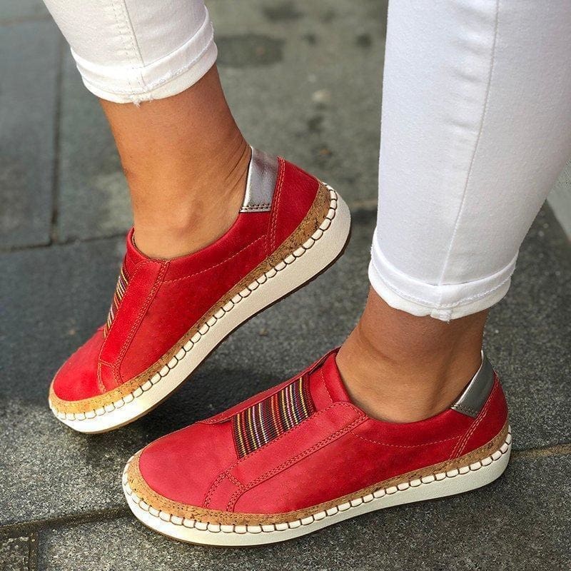 Slide Elastic Band Round Toe Casual Women Sneakers