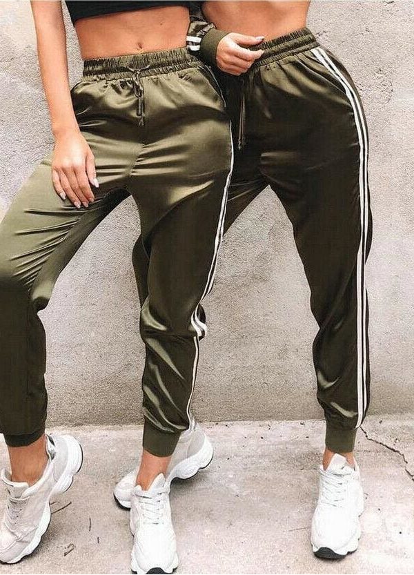 The Best Casual Sport Pants Women Fahion Comfy Fitness Pants Running Gym Sport High Waist Striped Track Jogging Pants Trousers Online - Takalr