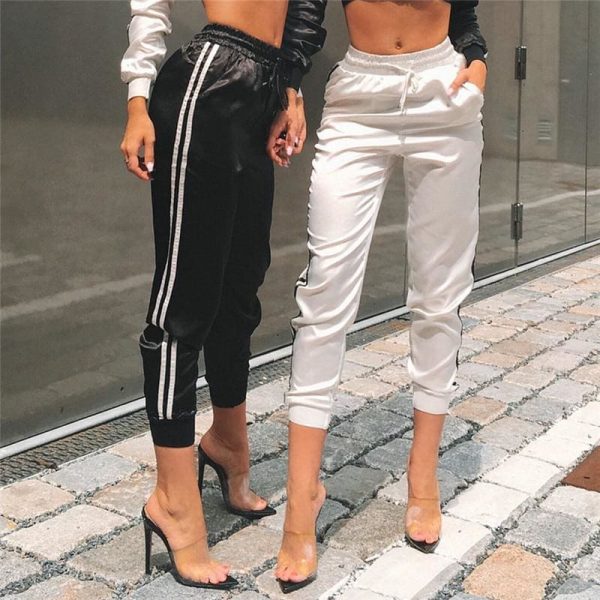 The Best Casual Sport Pants Women Fahion Comfy Fitness Pants Running Gym Sport High Waist Striped Track Jogging Pants Trousers Online - Takalr