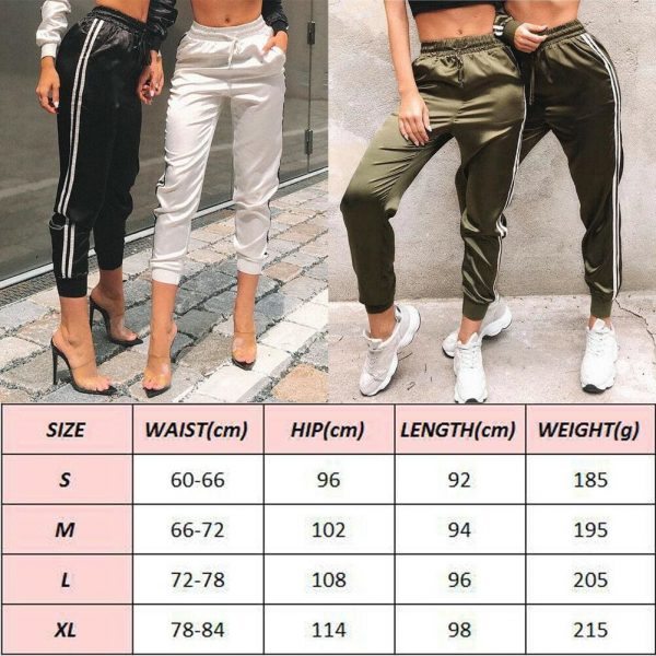 The Best Casual Sport Pants Women Fahion Comfy Fitness Pants Running Gym Sport High Waist Striped Track Jogging Pants Trousers Online - Takalr