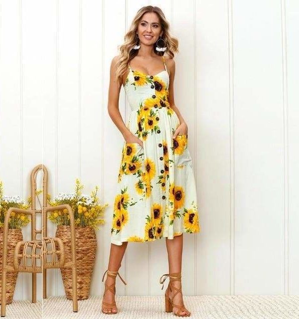 The Best Casual Vintage Women Summer Dress Backless Polka Dot Striped Floral Online - Source Silk