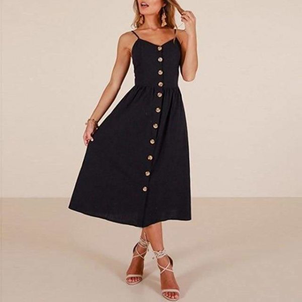 The Best Casual Vintage Women Summer Dress Backless Polka Dot Striped Floral Online - Source Silk