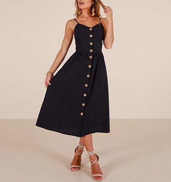 The Best Casual Vintage Women Summer Dress Backless Polka Dot Striped Floral Online - Source Silk