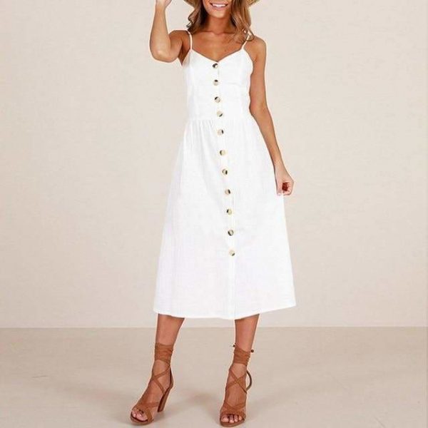 The Best Casual Vintage Women Summer Dress Backless Polka Dot Striped Floral Online - Source Silk