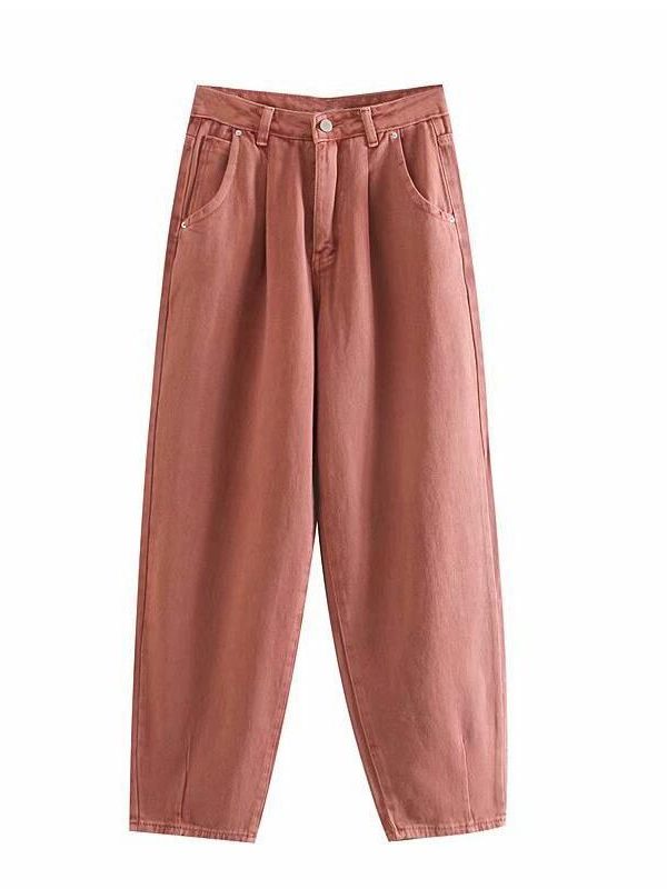 High Waist Cargo Pants Women Casual Mom Jeans - Takalr