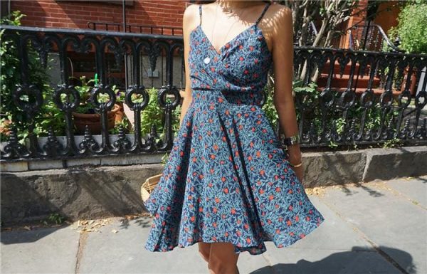 The Best Chiffon V-neck Dress Print Vintage Mini A-Line Slip Strap Dresses Online - Takalr