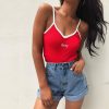 The Best Cool Girls Honey Embroidery Women Fashion Sleeveless Basic Tank Top Online - Source Silk