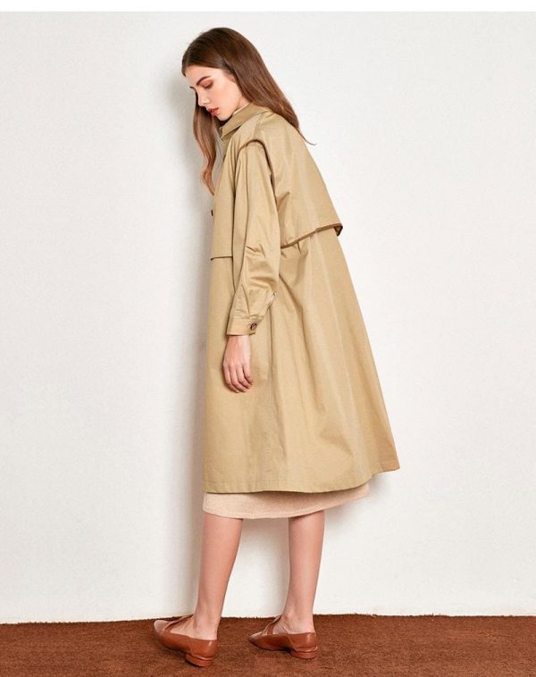 The Best Cotton British Style Casual Style Long Trench Coat Ladies Jacket Online - Takalr