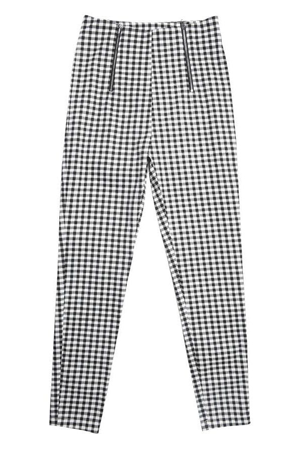 The Best Cotton Comfortable Women Plaid Pants Side Stripe Casual Elastic Pants Online - Takalr