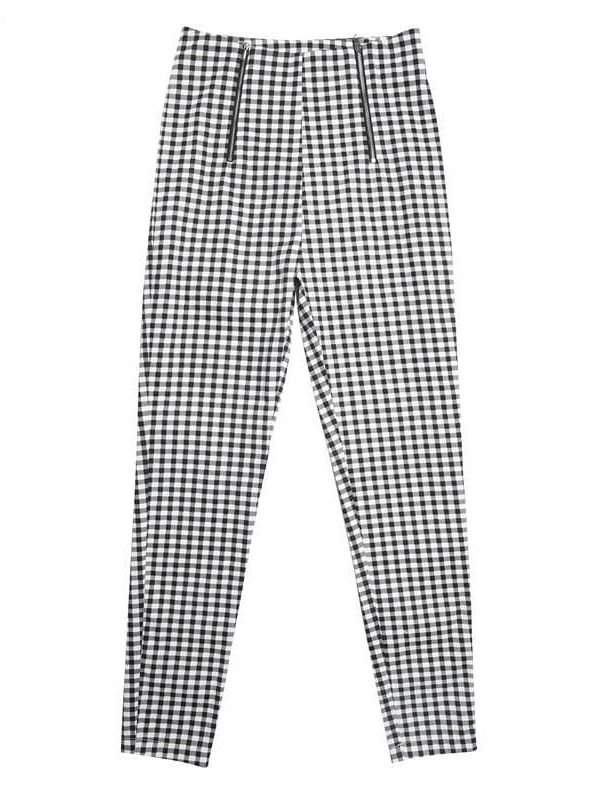 The Best Cotton Comfortable Women Plaid Pants Side Stripe Casual Elastic Pants Online - Takalr