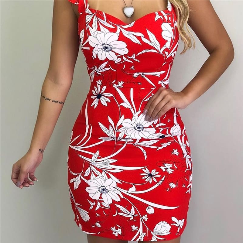 Fashion Women Summer Boho Short Mini Dress Sexy Ladies Casual Bodycon Sleeveless Beach Dresses Sundress