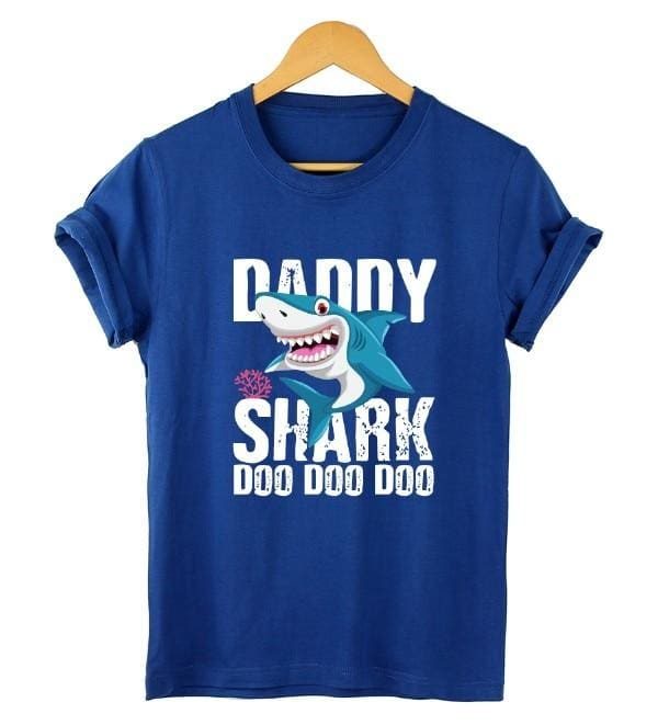 The Best DADDY&MAMA SHARK Women Men Cotton Short Sleeve Loose Top Summer Casual Crew Neck T-Shirt Tee Tops Online - Takalr