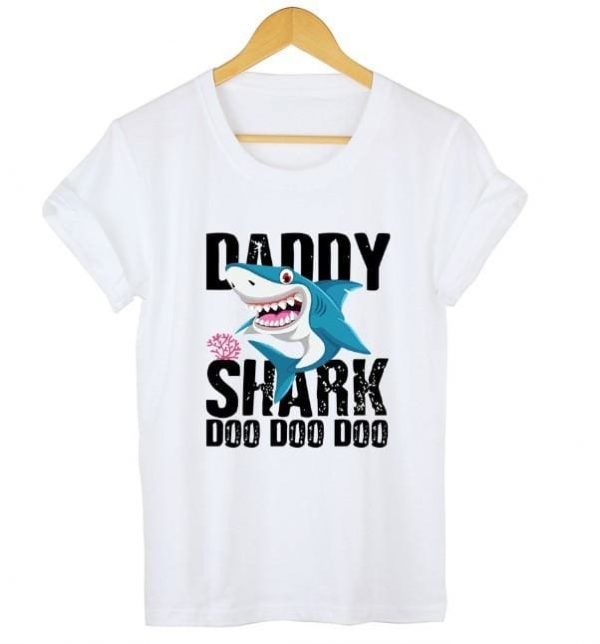 The Best DADDY&MAMA SHARK Women Men Cotton Short Sleeve Loose Top Summer Casual Crew Neck T-Shirt Tee Tops Online - Takalr