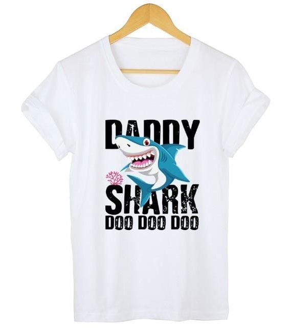 The Best DADDY&MAMA SHARK Women Men Cotton Short Sleeve Loose Top Summer Casual Crew Neck T-Shirt Tee Tops Online - Takalr