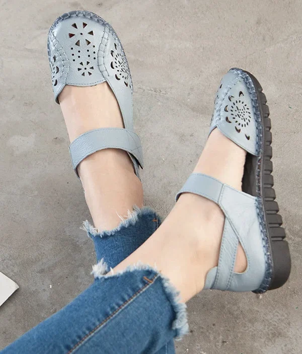 Genuine Leather Summer Women's Shoes Comfortable Soft Sole Non-slip Sandals