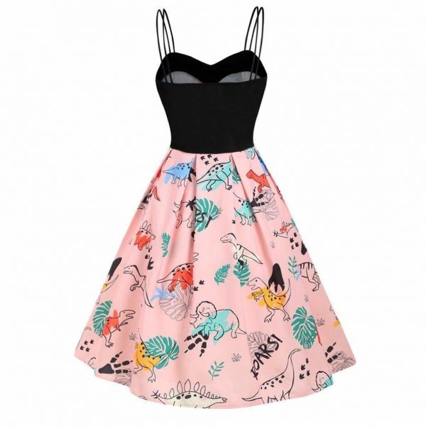 The Best Dinosaur Print Dual Strap Dress Online - Source Silk