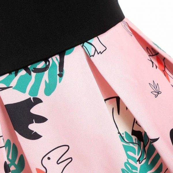 The Best Dinosaur Print Dual Strap Dress Online - Source Silk