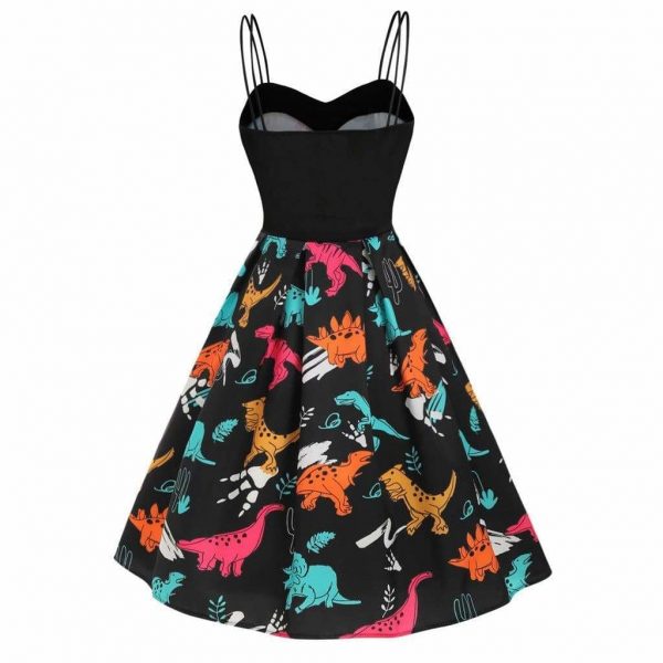 The Best Dinosaur Print Dual Strap Dress Online - Source Silk