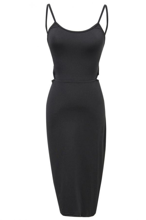 The Best Elegant Fashion Summer Women Sleeveless Bodycon Sexy Backless Solid Casual Party Slim Beach Pencil Dress Sundress Online - Takalr