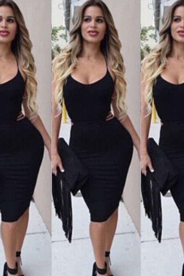 The Best Elegant Fashion Summer Women Sleeveless Bodycon Sexy Backless Solid Casual Party Slim Beach Pencil Dress Sundress Online - Takalr