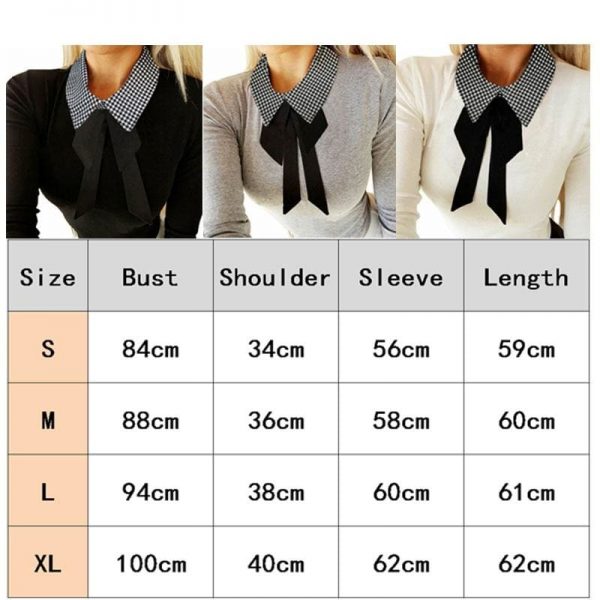 The Best Elegant Office Ladies Lapel Blouse Shirt Autumn Women Long Sleeve Slim Fit Bowknot Stretch Office Solid Shirts Online - Takalr