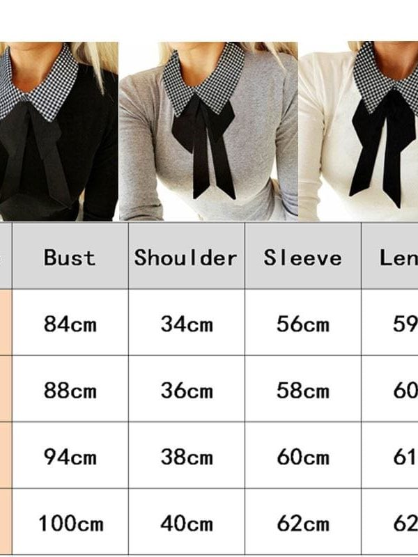 The Best Elegant Office Ladies Lapel Blouse Shirt Autumn Women Long Sleeve Slim Fit Bowknot Stretch Office Solid Shirts Online - Takalr