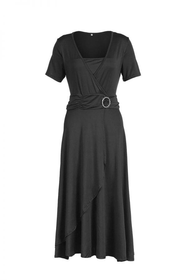 The Best Elegant Women Dress Fashion High Waist Plain Asymmetric Midi Dress Online - Takalr