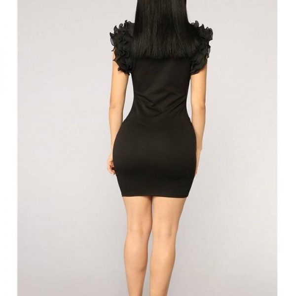 The Best Elegant Women Formal Dress Sleeveless Ladies Sexy V-Neck Short Mini Slim Bodycon Online - Takalr