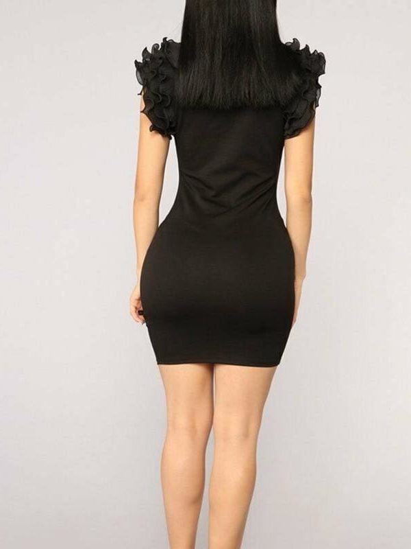 The Best Elegant Women Formal Dress Sleeveless Ladies Sexy V-Neck Short Mini Slim Bodycon Online - Takalr