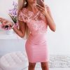 The Best Elegant Women Mesh Flower Bodycon Vintage Holiday Sexy Lady Backless Summer Beach Club Mini Sundress Online - Takalr