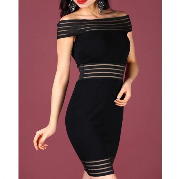 The Best Elegant Women Summer Off Shoulder Bandage Bodycon Party Short Dress Online - Takalr