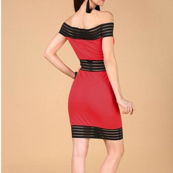 The Best Elegant Women Summer Off Shoulder Bandage Bodycon Party Short Dress Online - Takalr