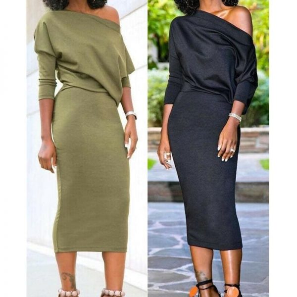 The Best Elegant Women's Off Shoulder Bandage Bodycon Dress Online - Takalr