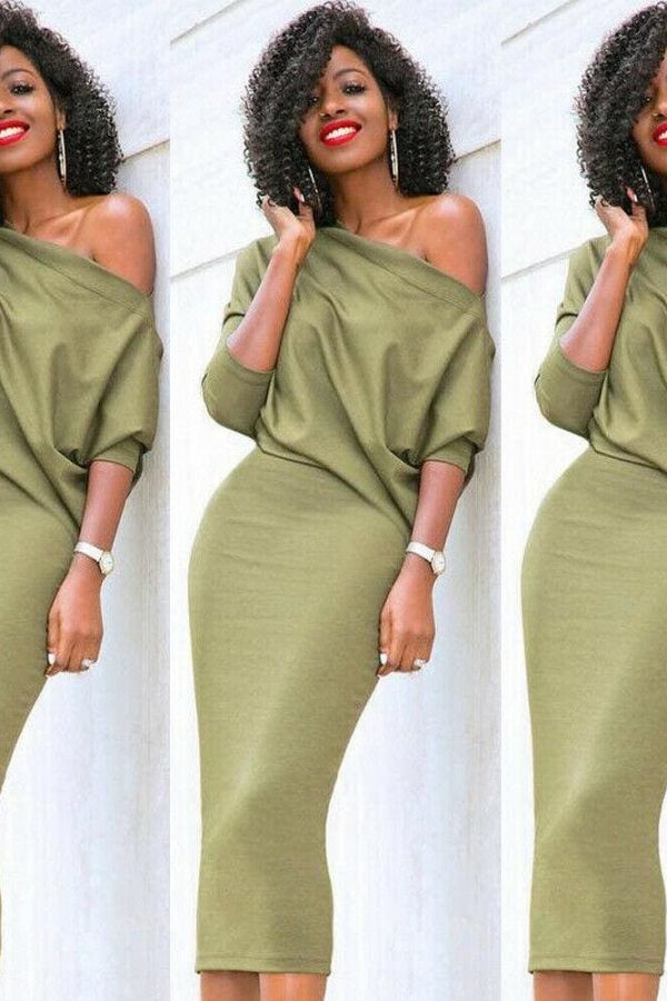 The Best Elegant Women's Off Shoulder Bandage Bodycon Dress Online - Takalr