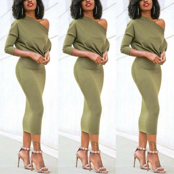 The Best Elegant Women's Off Shoulder Bandage Bodycon Dress Online - Takalr