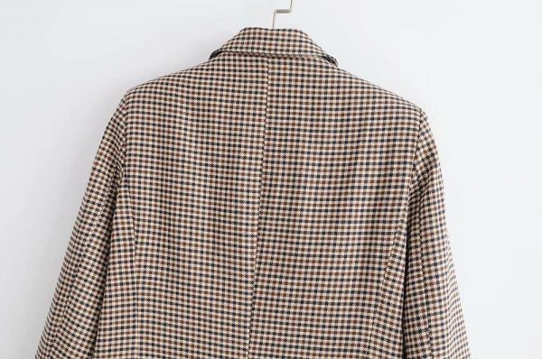 The Best Fashion Autumn Women Plaid Blazers Work Office Lady Blazer Coat Online - Takalr