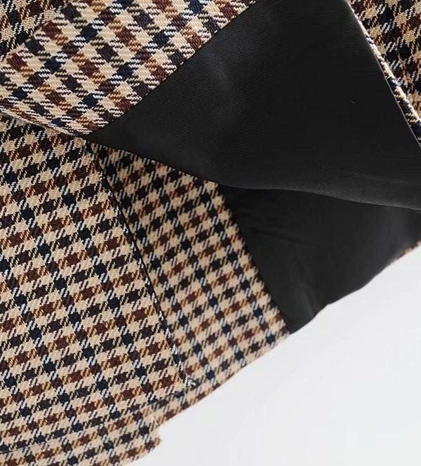 The Best Fashion Autumn Women Plaid Blazers Work Office Lady Blazer Coat Online - Takalr