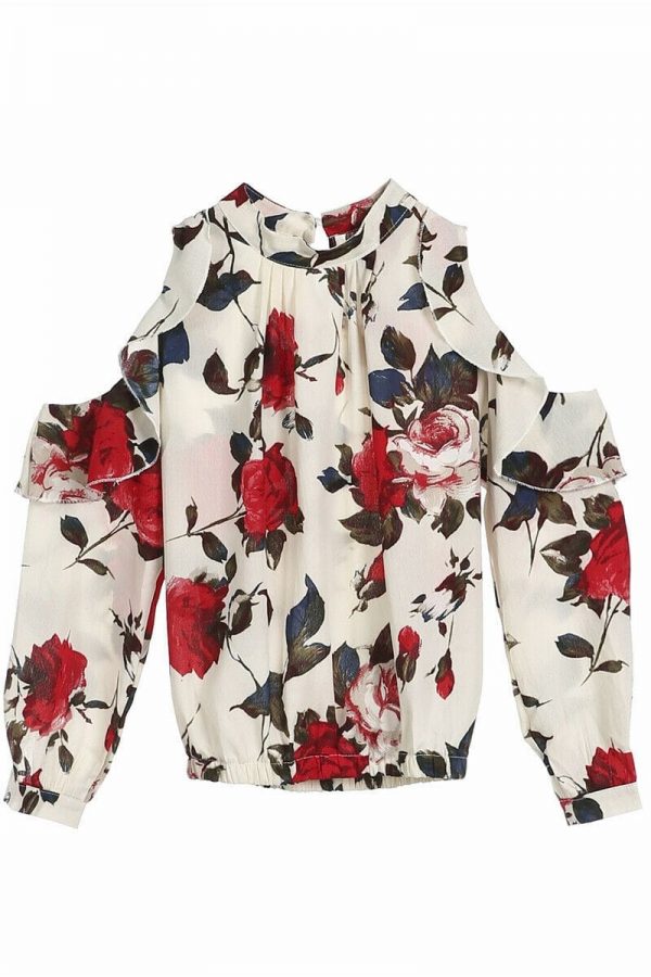 The Best Fashion Boho Women Summer Floral Chiffon Shirt Tops Elegant Ladies Casual Long Sleeve Crew Neck Loose Blouse Shirts Online - Takalr