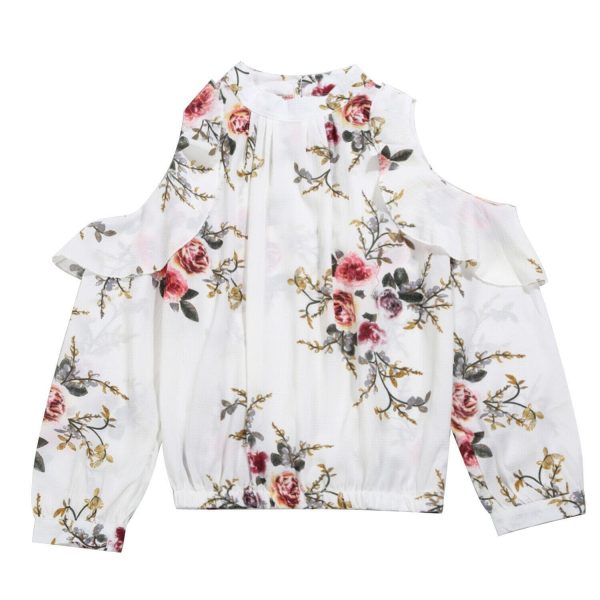 The Best Fashion Boho Women Summer Floral Chiffon Shirt Tops Elegant Ladies Casual Long Sleeve Crew Neck Loose Blouse Shirts Online - Takalr