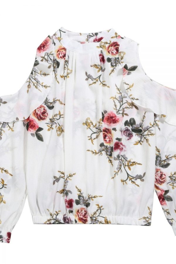 The Best Fashion Boho Women Summer Floral Chiffon Shirt Tops Elegant Ladies Casual Long Sleeve Crew Neck Loose Blouse Shirts Online - Takalr