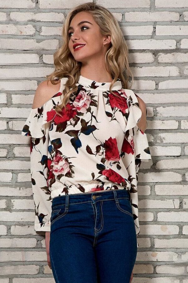 The Best Fashion Boho Women Summer Floral Chiffon Shirt Tops Elegant Ladies Casual Long Sleeve Crew Neck Loose Blouse Shirts Online - Takalr