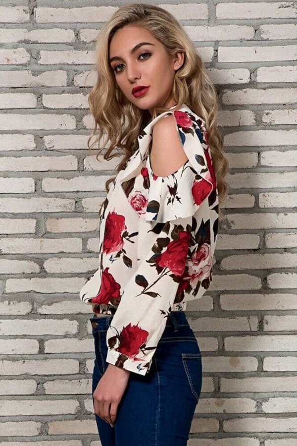 The Best Fashion Boho Women Summer Floral Chiffon Shirt Tops Elegant Ladies Casual Long Sleeve Crew Neck Loose Blouse Shirts Online - Takalr