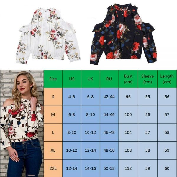 The Best Fashion Boho Women Summer Floral Chiffon Shirt Tops Elegant Ladies Casual Long Sleeve Crew Neck Loose Blouse Shirts Online - Takalr