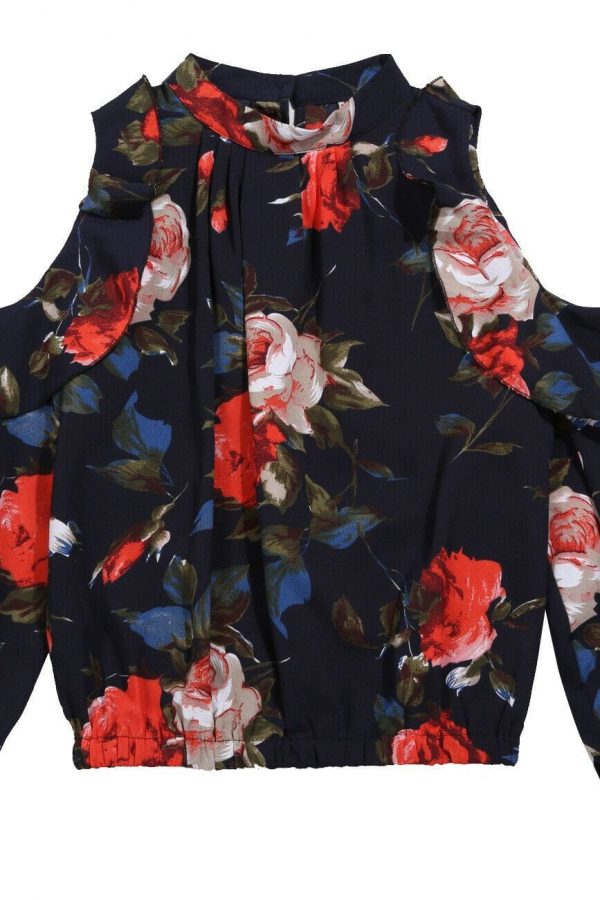 The Best Fashion Boho Women Summer Floral Chiffon Shirt Tops Elegant Ladies Casual Long Sleeve Crew Neck Loose Blouse Shirts Online - Takalr